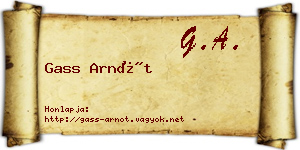 Gass Arnót névjegykártya